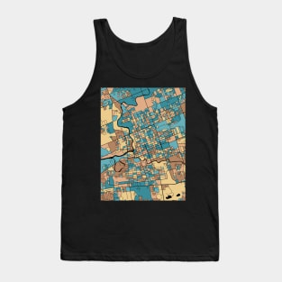 London Map Pattern in Mid Century Pastel Tank Top